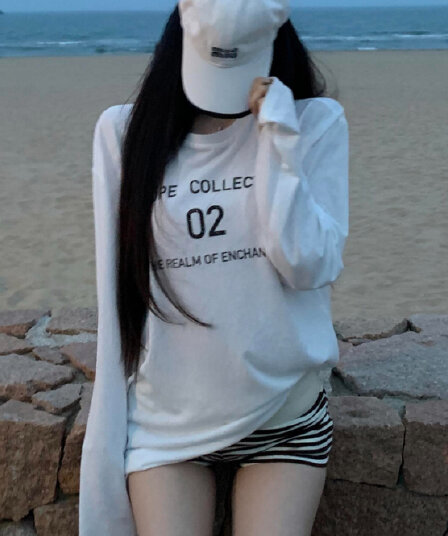 직접 만든 루즈핏 긴팔 티셔츠 알파벳 프린트 다용도 캐주얼 맨위