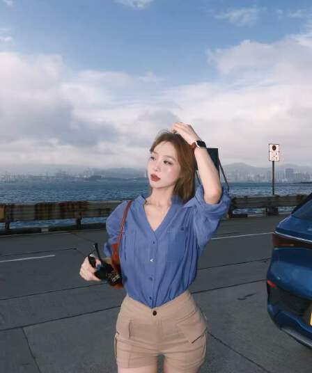 한 부서 출퇴근 V넥 자외선 차단 긴팔 여성 셔츠 여름 얇고 가벼운 통기성 느슨함 센스 캐주얼 품격 맨위