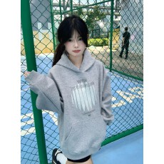 批发美式复古重磅纯棉灰色连帽卫衣女秋冬季新款宽松<b class='q'>潮</b>牌情侣上衣ins