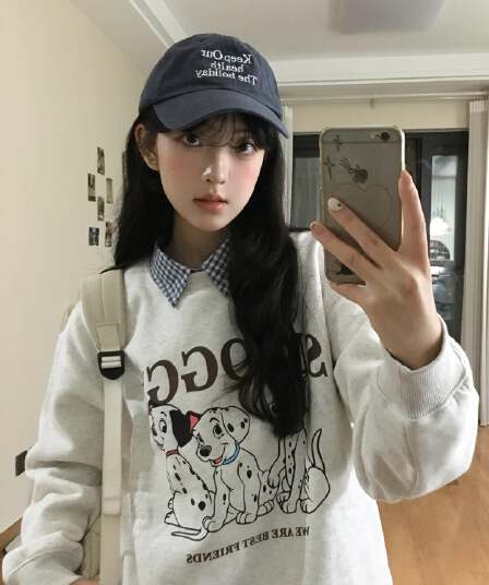 달마 시안 루즈핏 일상 캐주얼 봄 후드티 남녀 커플 섹션 아메리칸 풀오버 라운드 넥 맨위