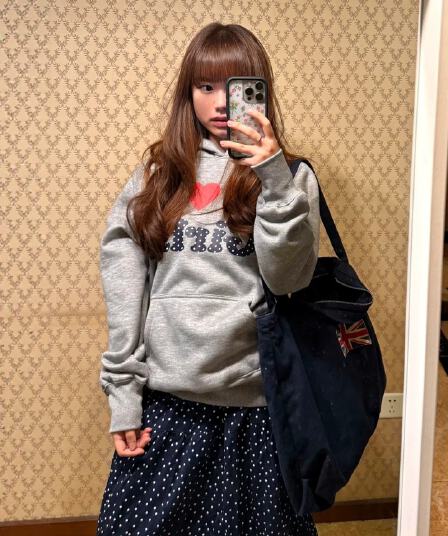아메리칸 회색 하트 도트 무늬 알파벳 후드 티 스웨터 여성 가을과 겨울 조수 브랜드 레트로 커플 루즈핏 캐주얼 재킷