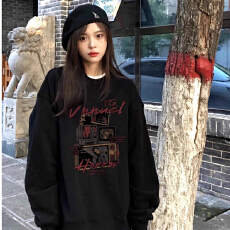 批发纯棉国<b class='q'>潮</b>美式oversize2026薄款无帽卫衣女秋冬款高街复古上衣