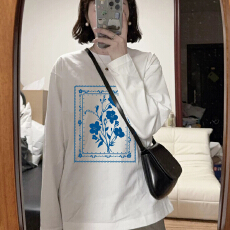 批发美式长袖t恤女2026新款秋季内搭打底衫宽松高级感chic别致上衣女