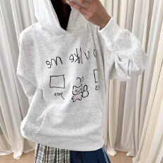 批发美式<b class='q'>潮</b>牌趣味卡通连帽卫衣男女情侣装休闲百搭宽松上衣帽衫