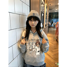 批发美式复古连帽卫衣女2026新款设计感小众<b class='q'>潮</b>牌秋季慵懒外套长袖上衣