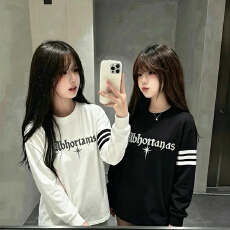 批发美式潮牌纯棉长袖t恤女秋季百搭宽松<b class='q'>街头</b>学生设计感上衣服
