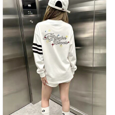 批发美式复古纯棉长袖t恤女秋季百搭宽松<b class='q'>街头</b>学生设计感上衣潮