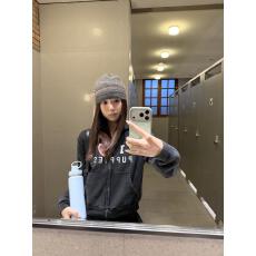 批发复古古着感~爱心小狗印花做旧连帽短款拉链开衫女卫衣外套
