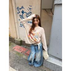 批发花卉蝴蝶彩绘罩衫薄款物理防晒女国潮<b class='q'>嘻哈</b>潮流外穿长袖上衣