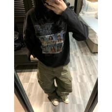 批发水洗做旧T恤女长袖春秋打底水洗黑色怪奇物语美式<b class='q'>街头</b>潮牌ins纯棉