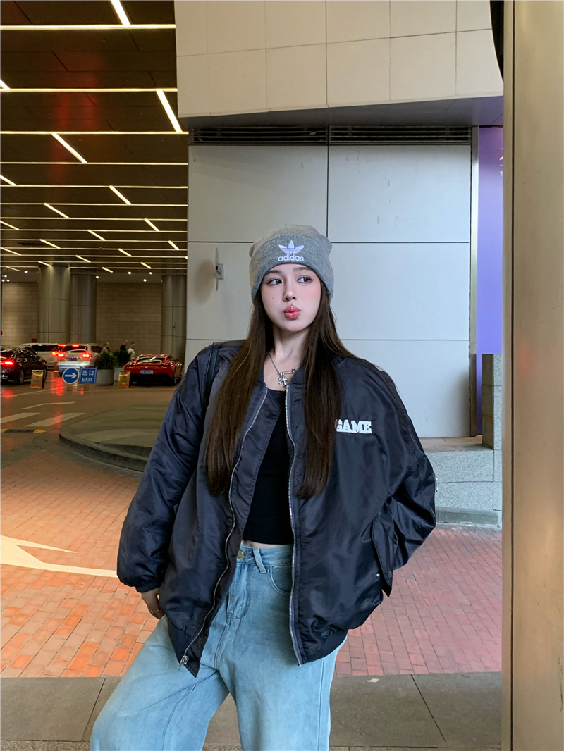 Photographed~ 2025 Winter Korean Style Loose and Slimming Versatile Thick Warm Plush Jacket, Two-Way Wear Baseball Jacket