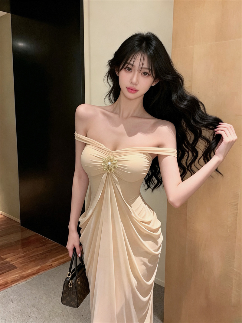 정가 실사 프랑스식 부드러운 바람 달콤함 망사 얇은 스타일 슬립 드레스 요정 품격 휴가 길다 치마