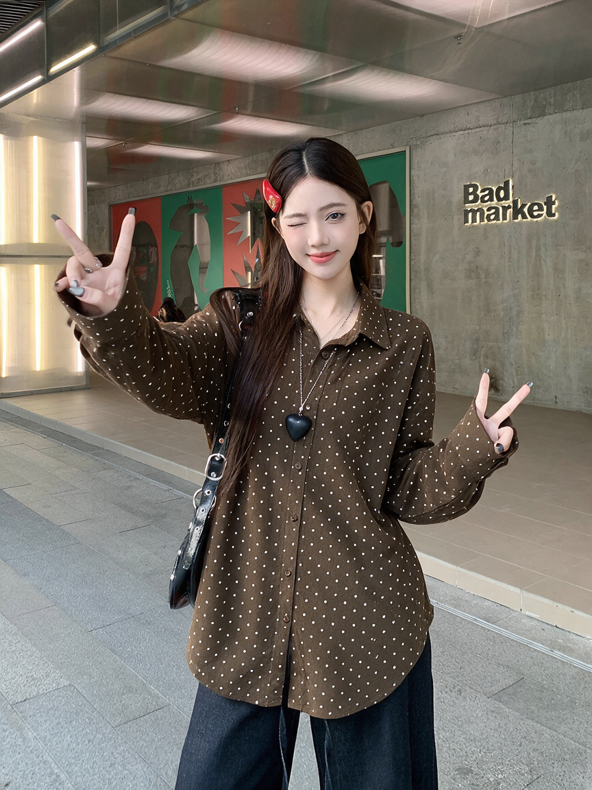 BY34433# 法式复古波点...