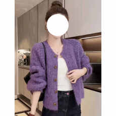 批发韩<b class='q'>系</b>氛围感早秋穿搭软糯毛衣开衫外套女2025新款超好看加厚针织衫