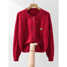 批发2025秋季新款毛衣外套<b class='q'>女</b>装宽松减龄百搭上衣设计感外搭<b class='q'>针织</b>衫<b class='q'>开衫</b>