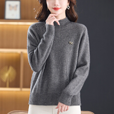 批发女士羊毛打底衫漂亮减龄洋气半高领毛衣2025新款高档<b class='q'>妈妈装</b><b class='q'>上衣</b>