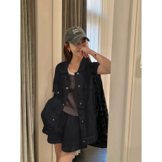 批发老钱风松弛感休闲棉麻套装女设计感宽松工装马甲阔腿短裤两件套