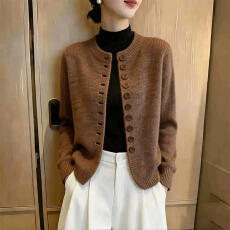 批发韩系高级感洋气毛衣外套女2026秋季<b class='q'>大码</b>胖MM<b class='q'>宽松</b>百搭针织开衫上衣