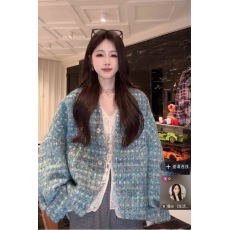 批发鱼er香阀世家设计师高定/羊毛特种纱时髦保暖香香外套