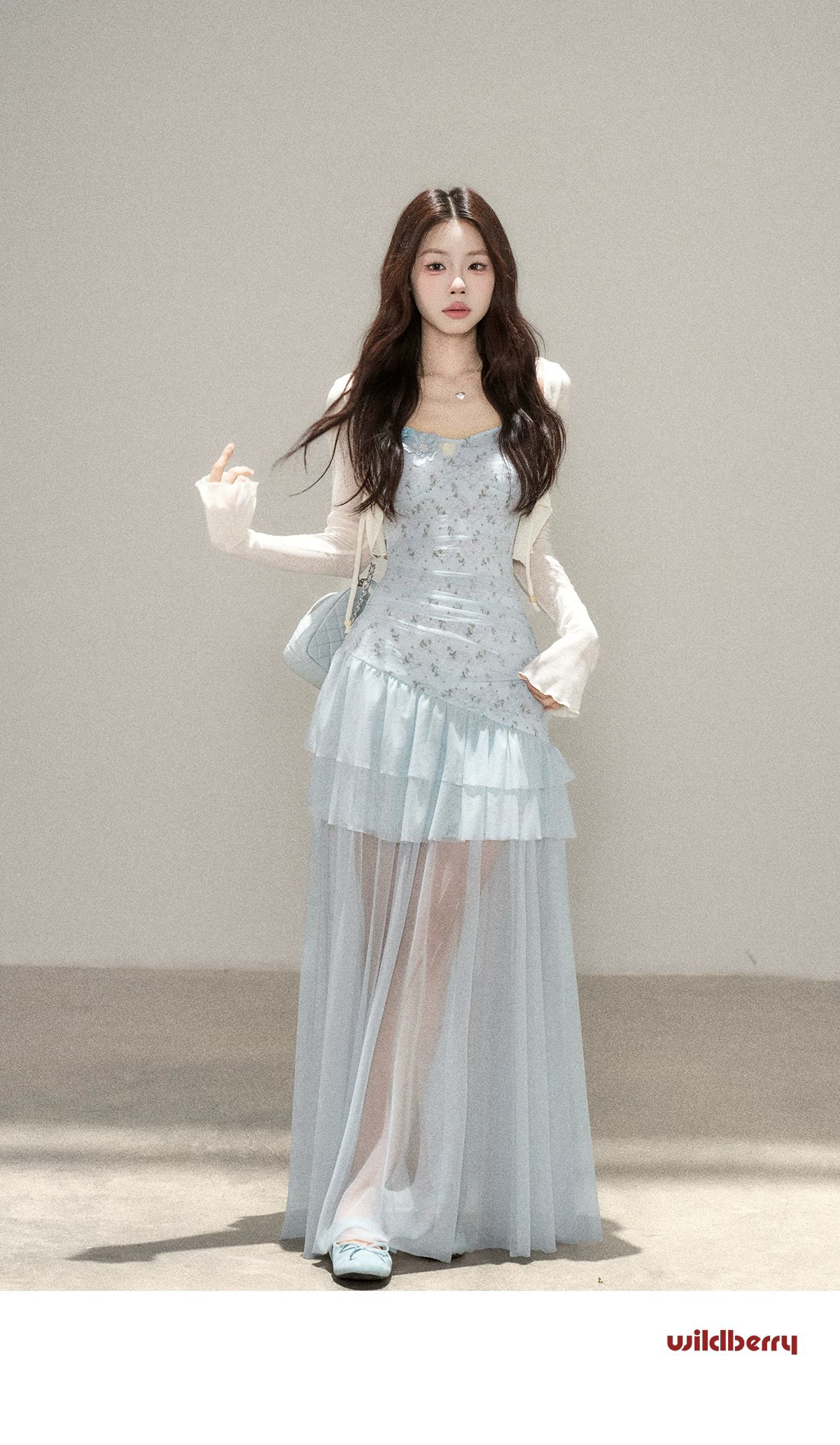 하나 오노 라스베리 파란색 슬립 여성 드레스 여름 새로운 슈퍼 잘 생긴 ~ 중 망사 패치워크 니트 길다 치마