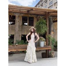 批发<b class='q'>大码</b>女装法式优雅波点<b class='q'>连衣裙</b>女2026春夏度假风荷叶边显瘦长裙