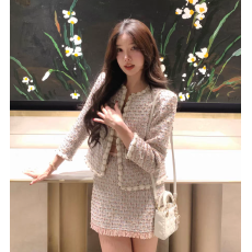 批发施薇靓【6周年店庆】人鱼姬系列手工<b class='q'>欧根纱</b>编织小香外套/半裙<b class='q'>套装</b>