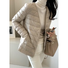 批发2025冬季新款韩版v领轻薄款修身保暖内胆羽绒服时尚外套保暖衣