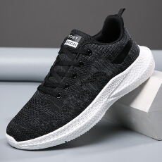 批发2025<b class='q'>夏季</b>新款网面女飞织休闲<b class='q'>运动鞋</b>透气情侣鞋货号