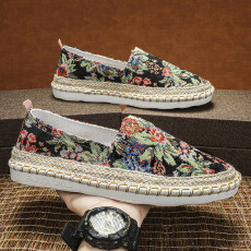 批发2025<b class='q'>夏</b>季新款草编渔夫鞋懒人鞋布鞋男鞋货号