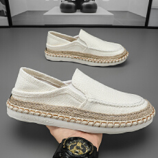 批发2025<b class='q'>夏</b>季新款草编渔夫鞋懒人鞋布鞋男鞋货号