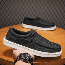 批发2025<b class='q'>夏</b>季新款亚麻懒人鞋布鞋编织鞋男鞋货号8298