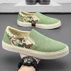 批发2025<b class='q'>夏季</b>新款草编渔夫板鞋<b class='q'>男鞋</b>货号