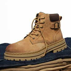 批发2025<b class='q'>冬</b>季新款头层猪皮大黄靴男靴货号