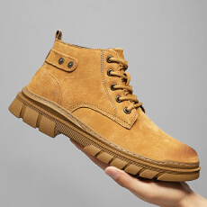 批发2025<b class='q'>冬</b>季新款头层猪皮高帮马丁靴工装靴男鞋货号