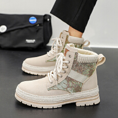 批发2025秋<b class='q'>冬</b>新款草编底马丁靴男靴货号