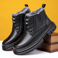 批发2025冬季新款头层牛皮羊毛鞋男鞋码数38-44，货号