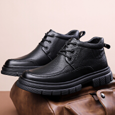 批发2025冬季新款牛皮羊毛鞋保暖棉鞋男鞋货号