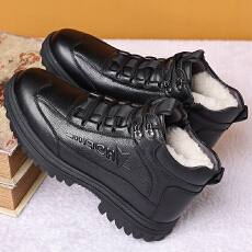 批发2025冬季新款头层牛皮高帮棉鞋男靴货号