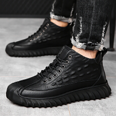 批发2025冬季新款男靴高帮<b class='q'>休闲</b>鞋 贴皮货号