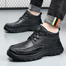 批发2025冬季新款男靴牛皮羊毛鞋保暖棉鞋货号