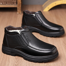 批发2025冬季新款真皮爸爸鞋高帮棉鞋38-44，货号