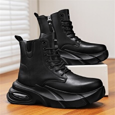 2025冬季新款厚底马丁鞋时尚皮面工装鞋男鞋货号