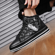 2025冬季新款男鞋加绒高帮棉鞋货号