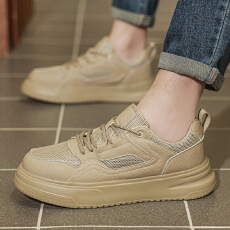 批发2026春夏新款透气网面厚底板鞋男鞋货号