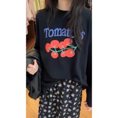 批发韩系长袖t恤女设计感慵懒风宽松休闲百搭上衣