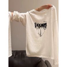 批发韩系长袖t恤女设计感慵懒风宽松休闲百搭上衣