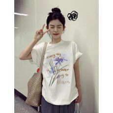 批发<b class='q'>短袖</b><b class='q'>t</b><b class='q'>恤</b><b class='q'>女</b>2026年夏季新款韩版宽松圆领休闲正肩印花上衣