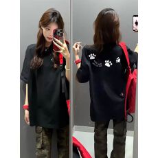 批发夏季新款美式休闲<b class='q'>字母</b>卡通印花短袖<b class='q'>t</b><b class='q'>恤</b>女宽松休闲上衣女