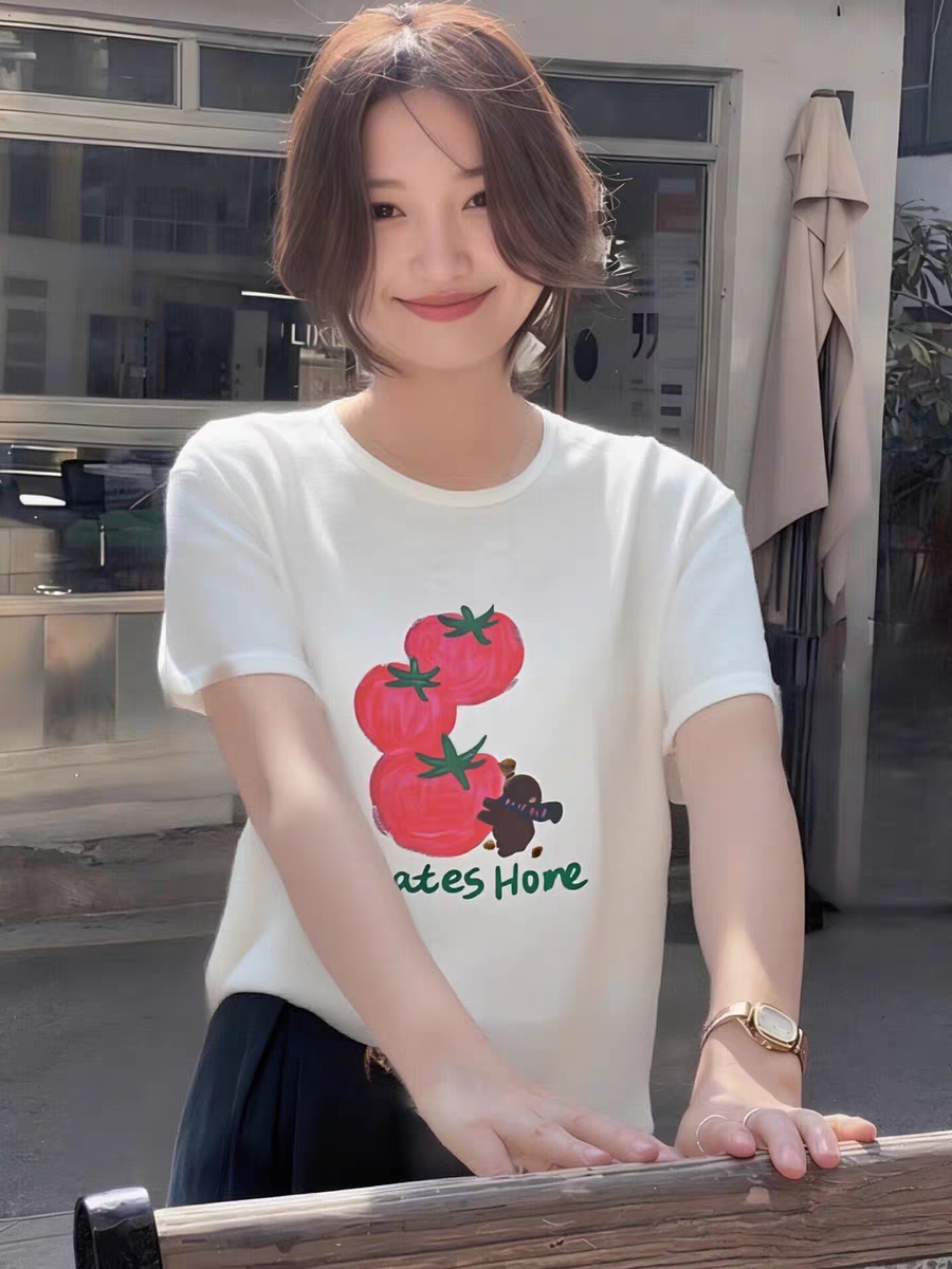 반팔 티셔츠 언더 코트 여성 인사이드 가져 가라. 고급 센스 2026 새로운 여름 루즈핏 슬림해 보이는 알파벳 프린트 셔츠