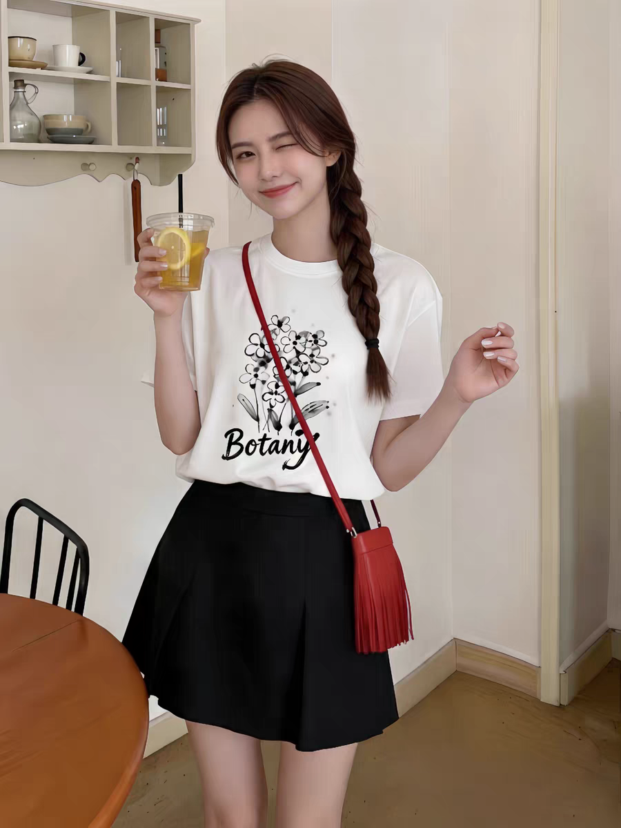 반팔 티셔츠 언더 코트 여성 인사이드 가져 가라. 고급 센스 2026 새로운 여름 루즈핏 슬림해 보이는 알파벳 프린트 셔츠